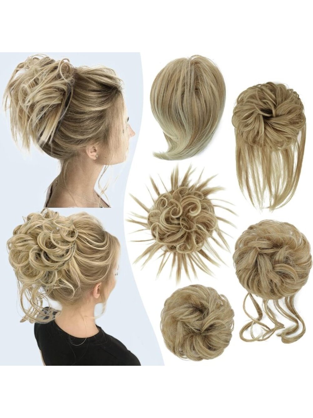 5-Piece Messy Hair Bun Set | Tousled Updo Hair Extensions & Scrunchies for Women
